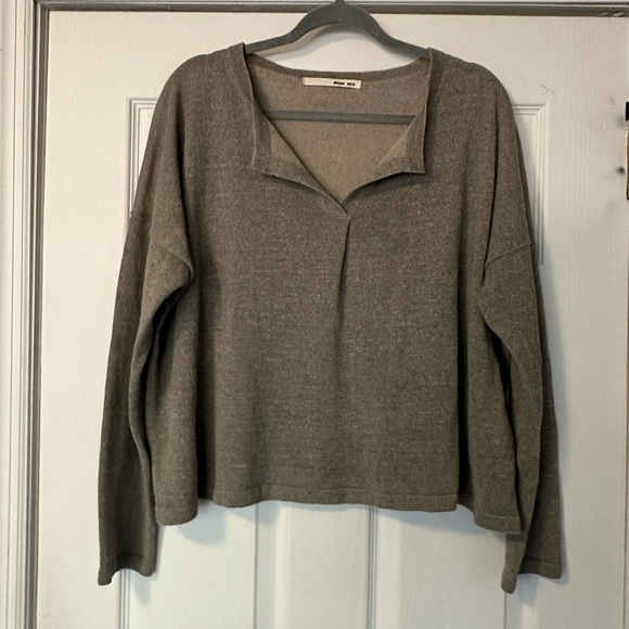 Evam Eva Linen / Silk Plaiting Front Pullover Beige - Picture 1 of 13